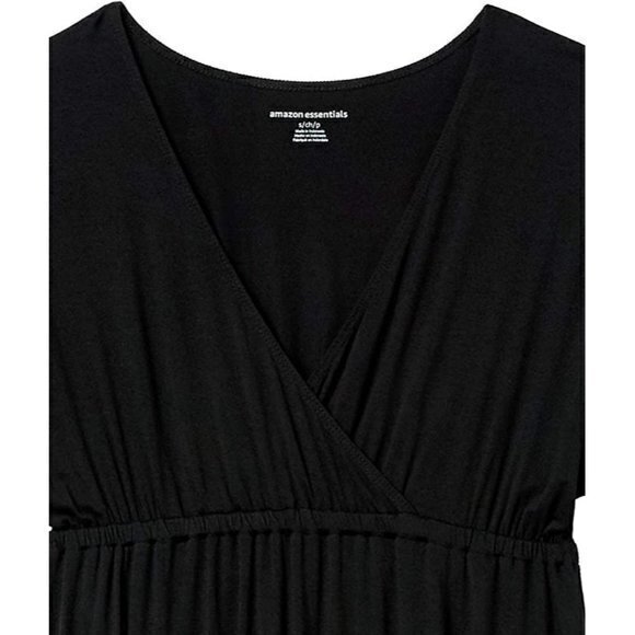 Surplice Jersey Empire Line Black V-Neck Mini Dress Size M RefJ004 - Picture 9 of 11